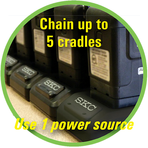 Chain up to 5 cradles use 1 power source