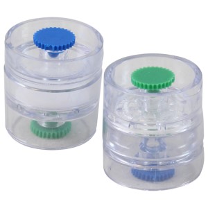 Preloaded PTFE Filter with cellulose support, 1.0 µm, 25 mm, in 2-piece clear plastic, pre-banded, pk/50