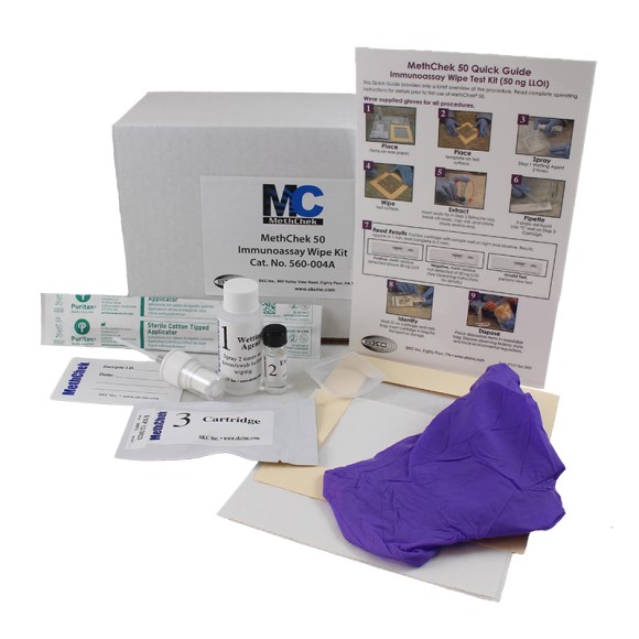 MethChek 50 Colorimetric Wipe Kit, Semi-quantitative, pk/12
