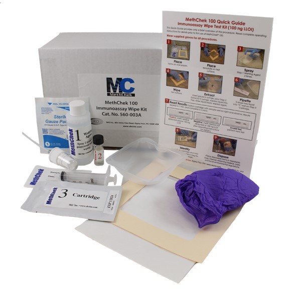 MethChek 100 Colorimetric Wipe Kit, Semi-quantitative, pk/12