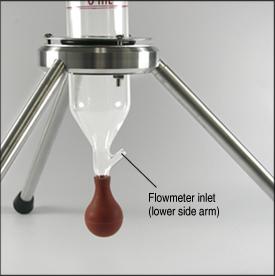 Closeup of 311 Flowmeter Sidearm for Pressure Sources