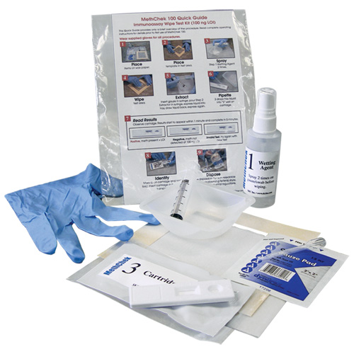IMAGE MethChek Kits 560-series for assessing methamphetamine residue on surfaces relevant to state cleanup guidelines.